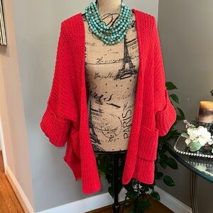 POL Vibrant Red Women's Cardigan with pockets ♥️ size Large